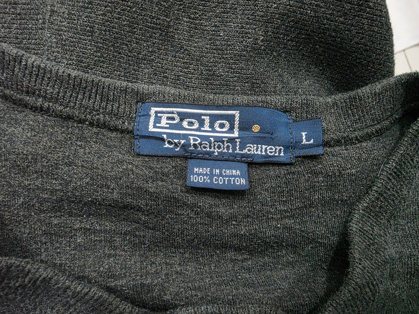 Sudadera Ralph Lauren Grande L Gris Oscuro Pony Gris
