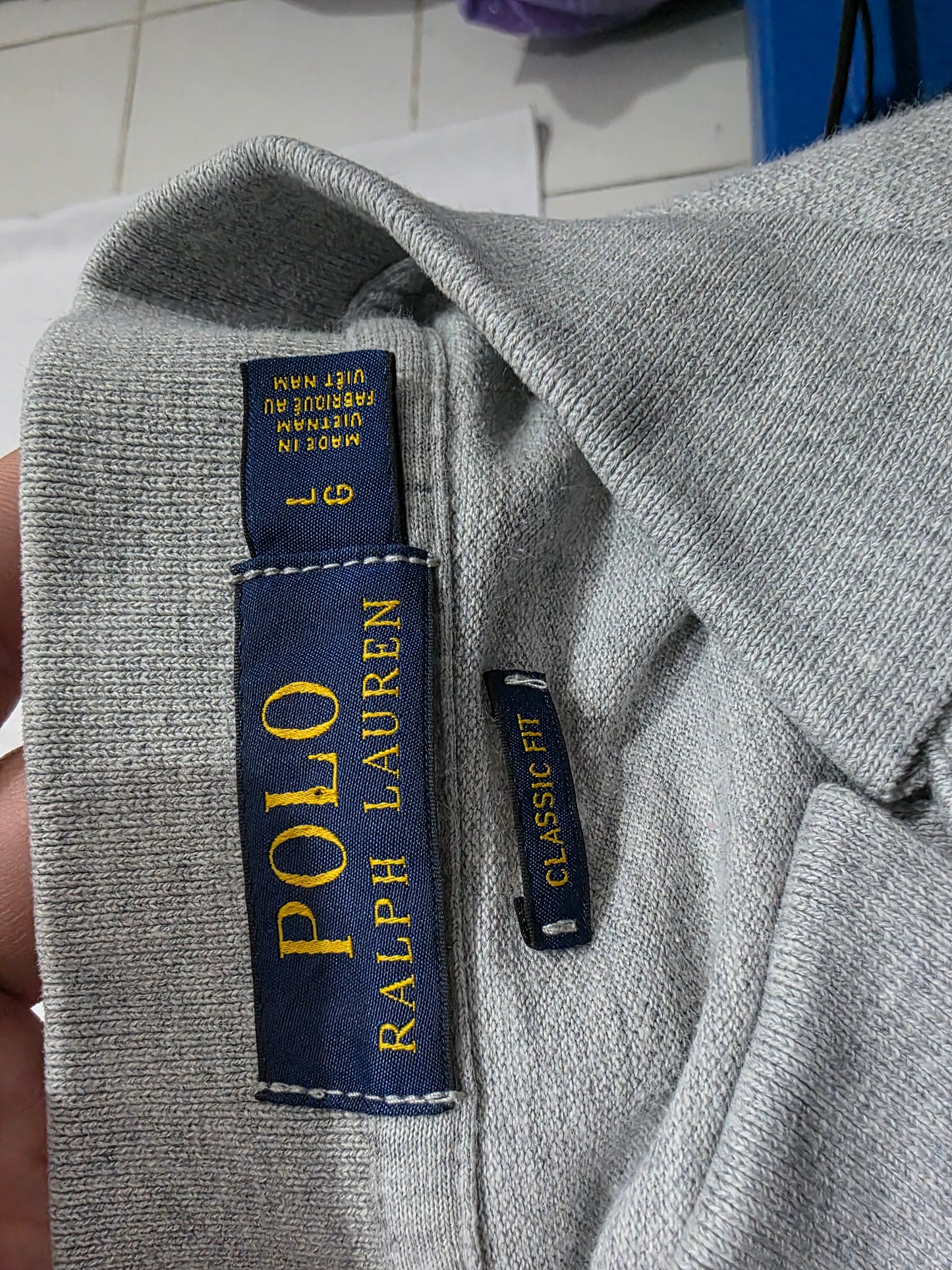 Camisa Ralph Lauren Grande L Gris Slim Fit