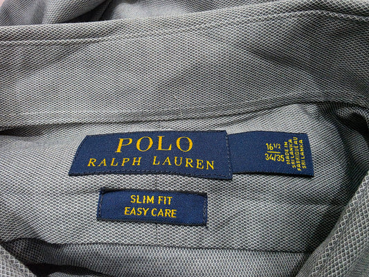 Camisa Ralph Lauren Grande L Gris Slim Fit