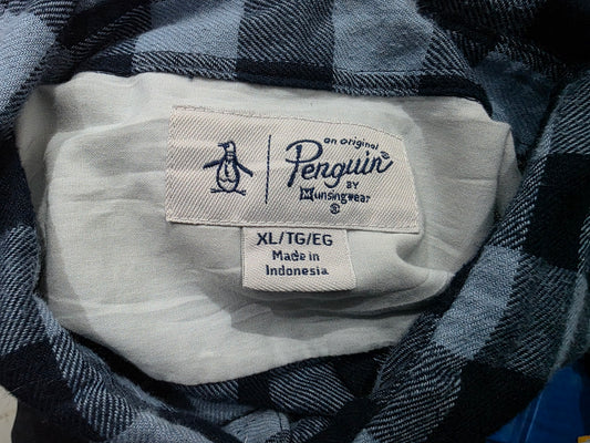 Camisa Penguin Xgrande Xl Azul Cuadros Franela