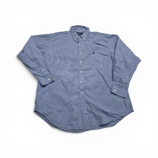 Camisa Ralph Lauren Xgrande Xl Azul Claro Cuadro Blake