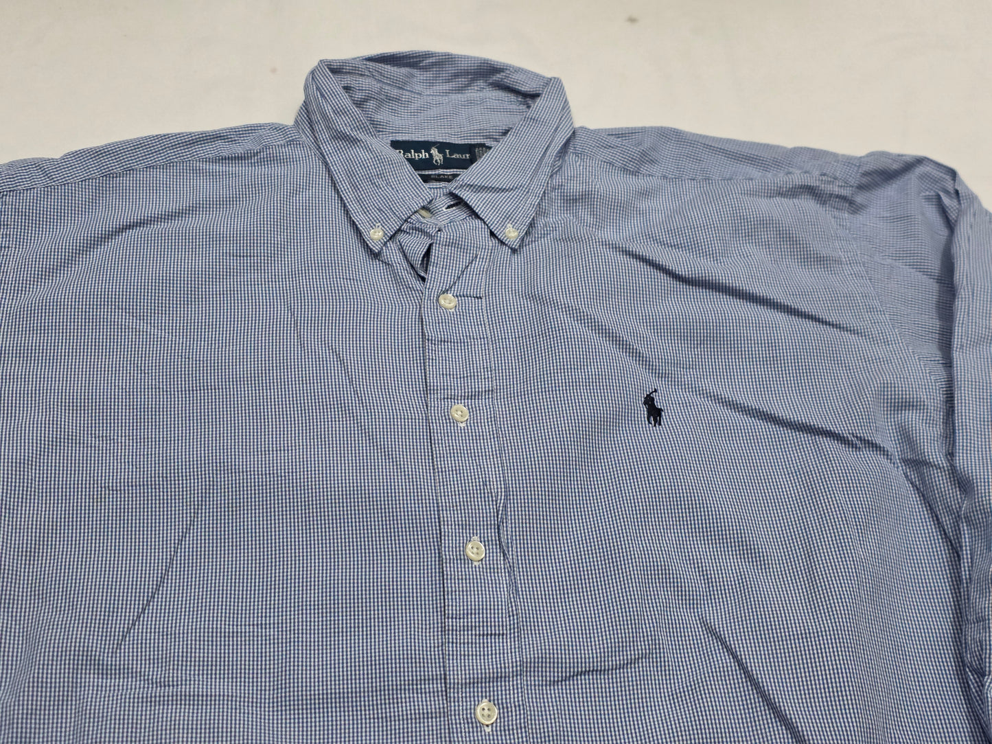 Camisa Ralph Lauren Xgrande Xl Azul Claro Cuadro Blake