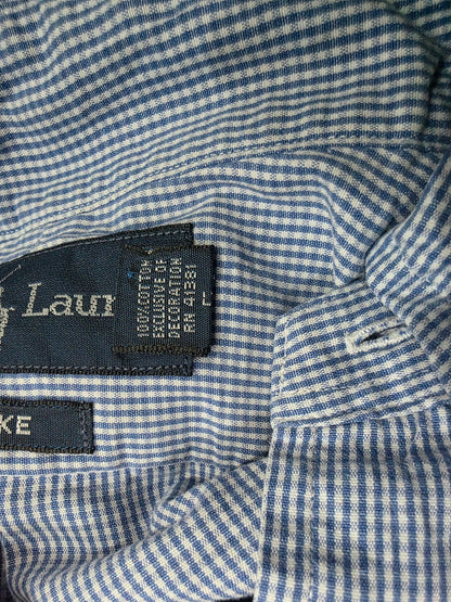 Camisa Ralph Lauren Xgrande Xl Azul Claro Cuadro Blake