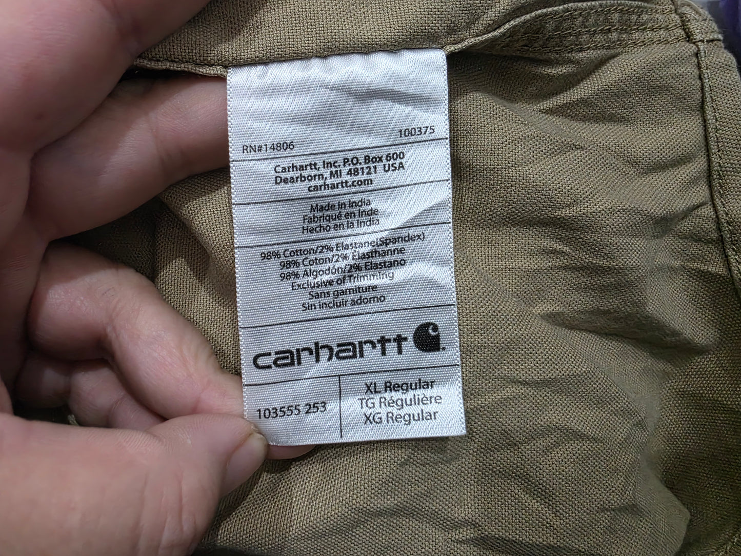 Camisa Carhartt Xgrande Xl Cafe Manga Corta Relaxed Fit