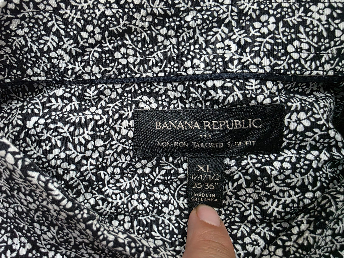 Camisa Banana Republic Xgrande Xl Flores Blancas