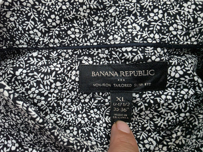 Camisa Banana Republic Xgrande Xl Flores Blancas