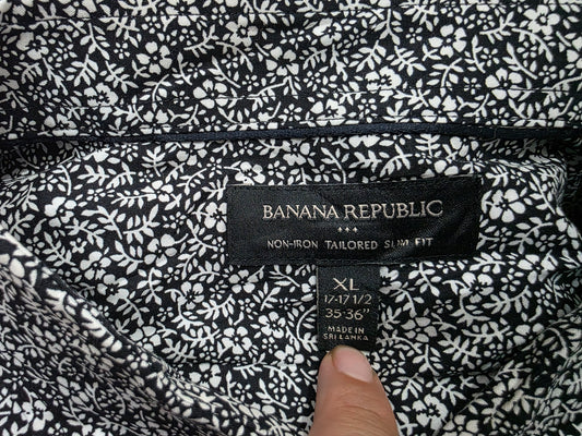 Camisa Banana Republic Xgrande Xl Flores Blancas