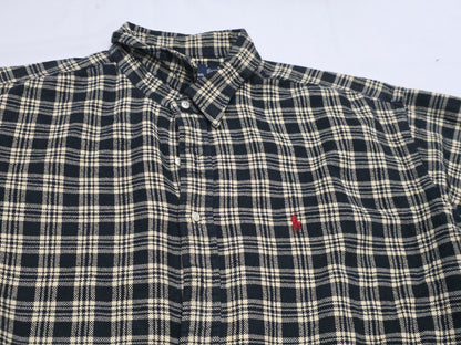 Camisa Ralph Lauren 2xl Cuadro Cafe Y Negro Franela