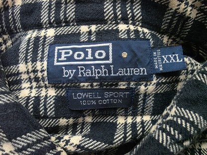 Camisa Ralph Lauren 2xl Cuadro Cafe Y Negro Franela