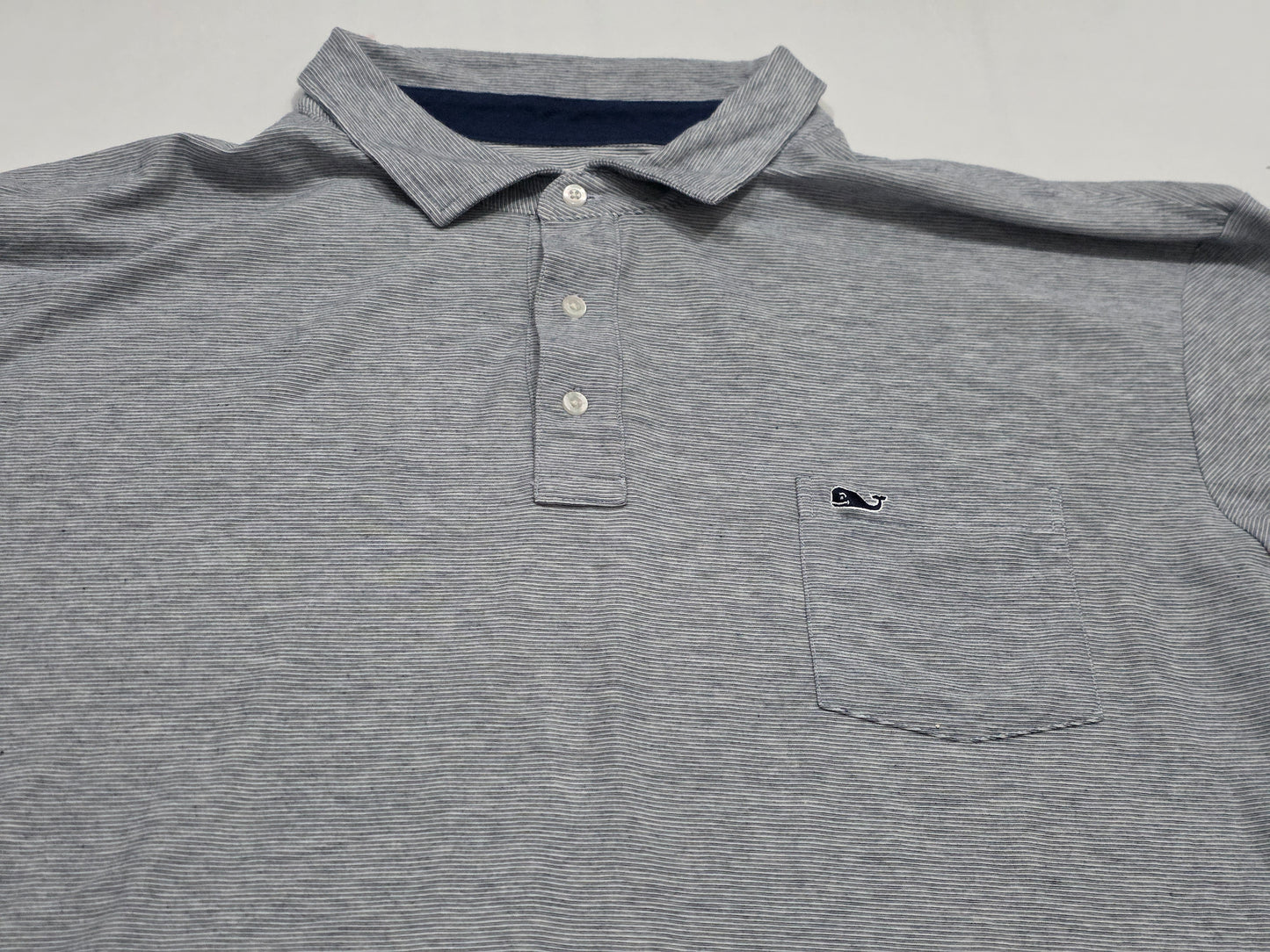 Playera Polo Vineyard Vines 3xl Gris Lineas Azul