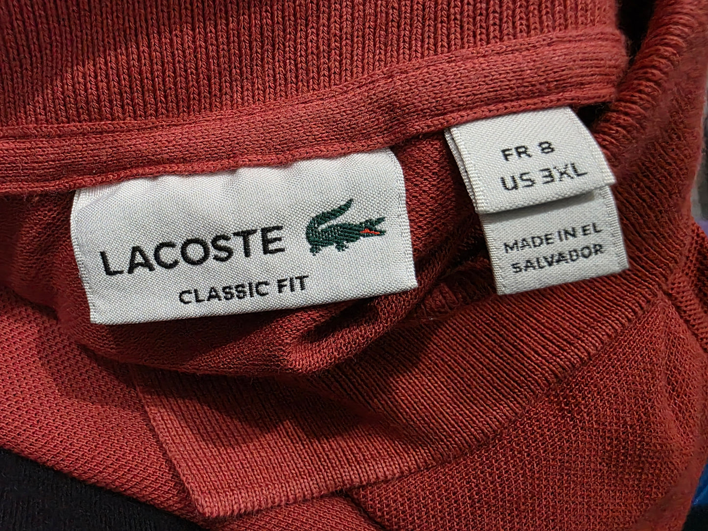 Playera Polo Lacoste 3xl Fr8 Rojo Oscuro