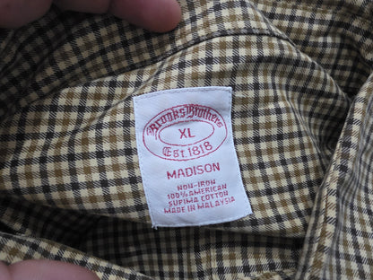 Camisa Brooks Brothers Xgrande Xl Cuadro Cafe Madison