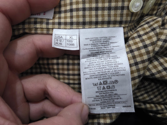 Camisa Brooks Brothers Xgrande Xl Cuadro Cafe Madison