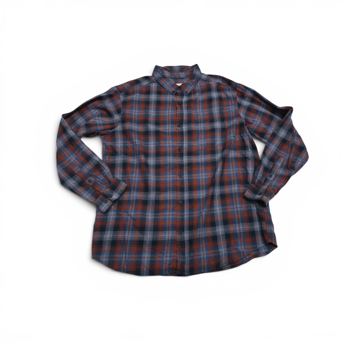 Camisa Columbia Xgrande Xl Cuadro Azul Y Vino