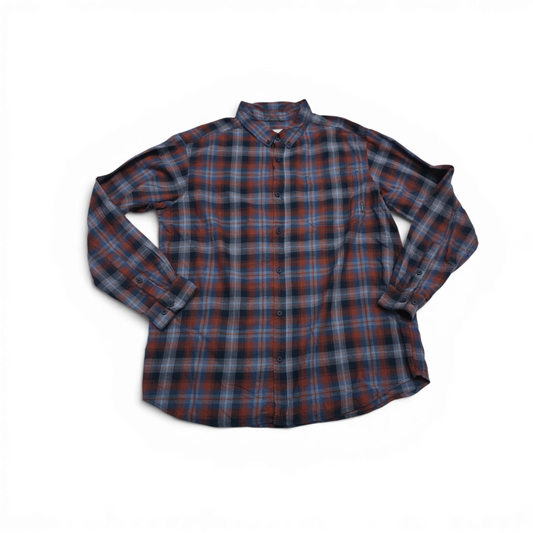 Camisa Columbia Xgrande Xl Cuadro Azul Y Vino