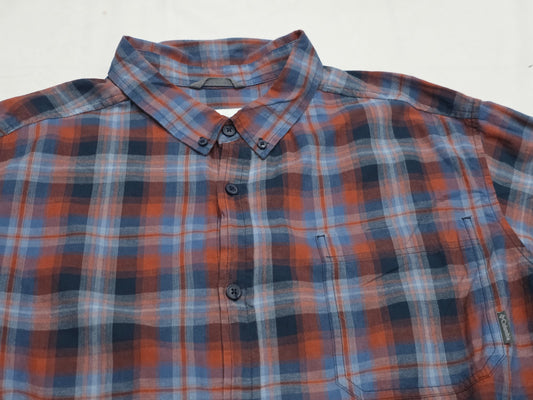Camisa Columbia Xgrande Xl Cuadro Azul Y Vino
