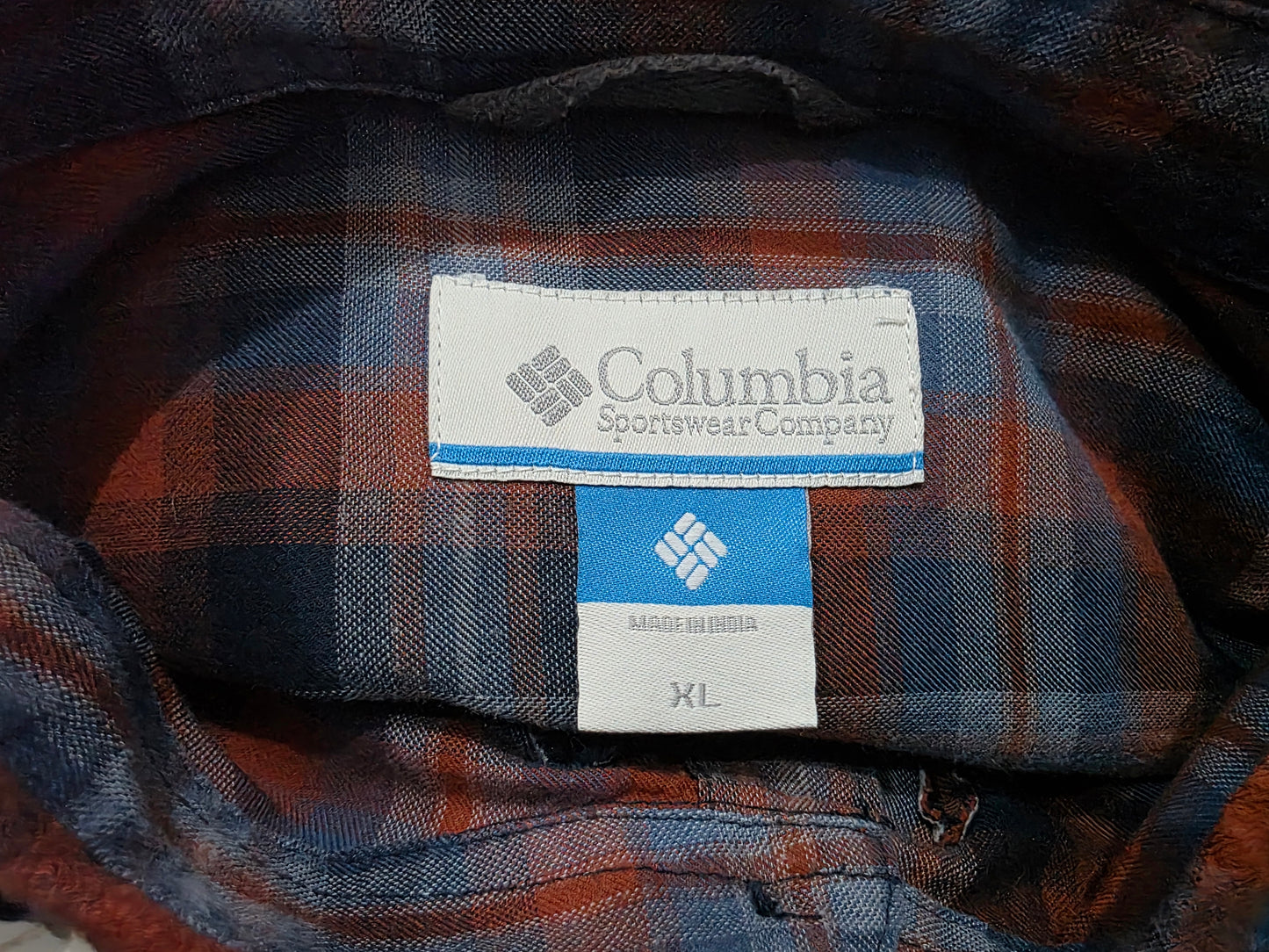 Camisa Columbia Xgrande Xl Cuadro Azul Y Vino