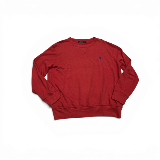 Sudadera Ralph Lauren Xgrande Xl Coral Oscuro Pony Azul