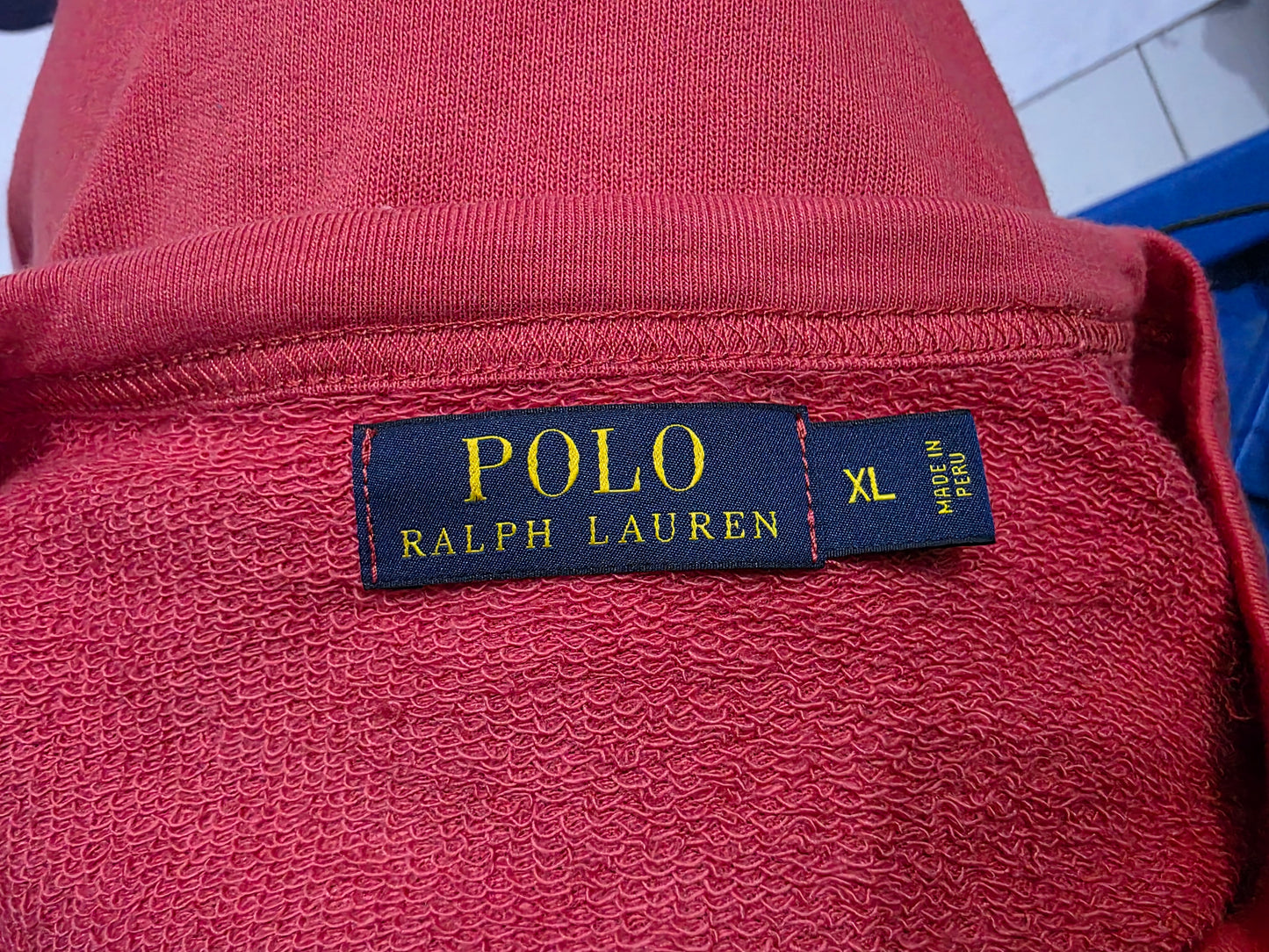 Sudadera Ralph Lauren Xgrande Xl Coral Oscuro Pony Azul