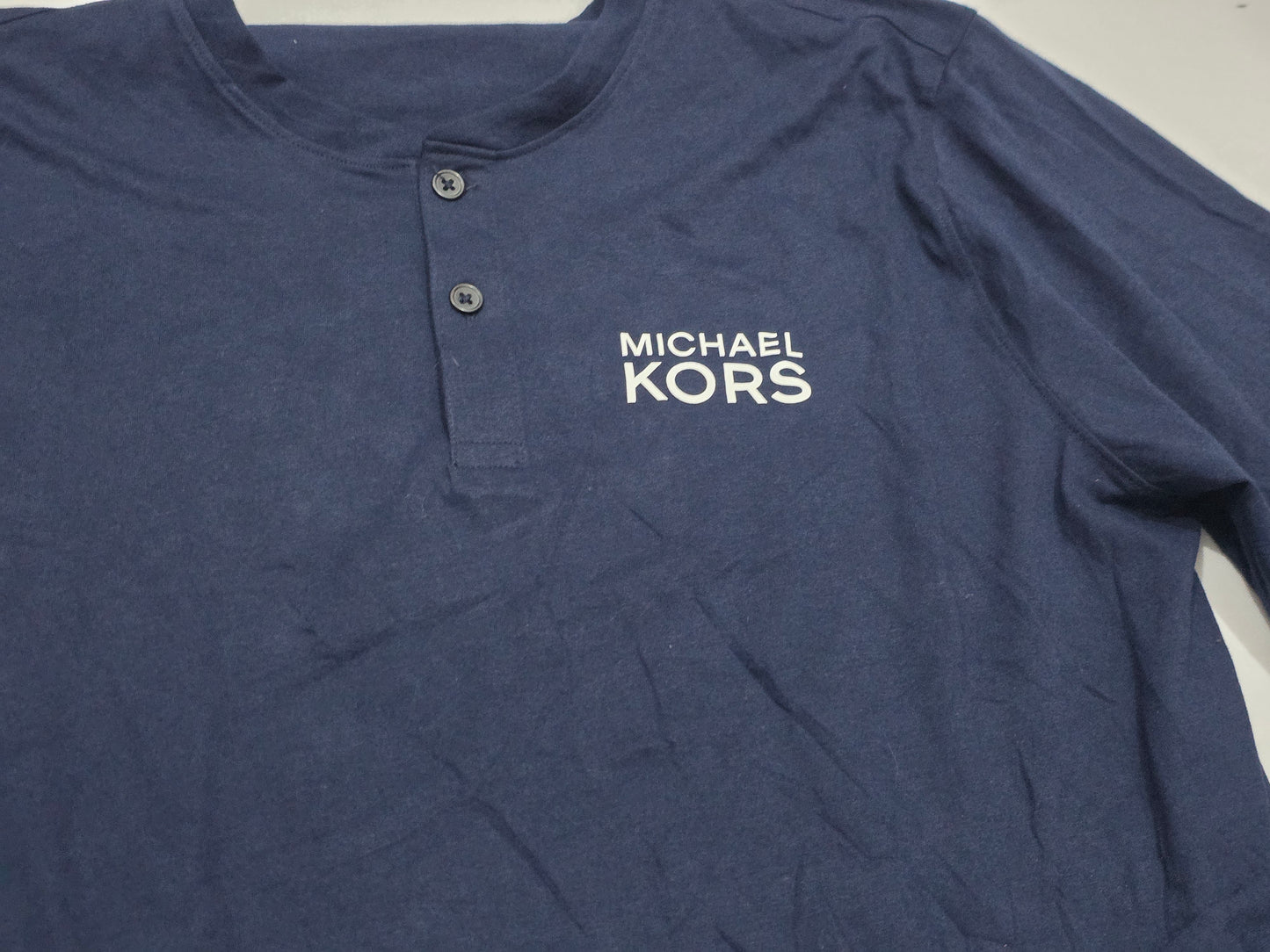 Playera Michael Kors Grande L Azul Manga Larga