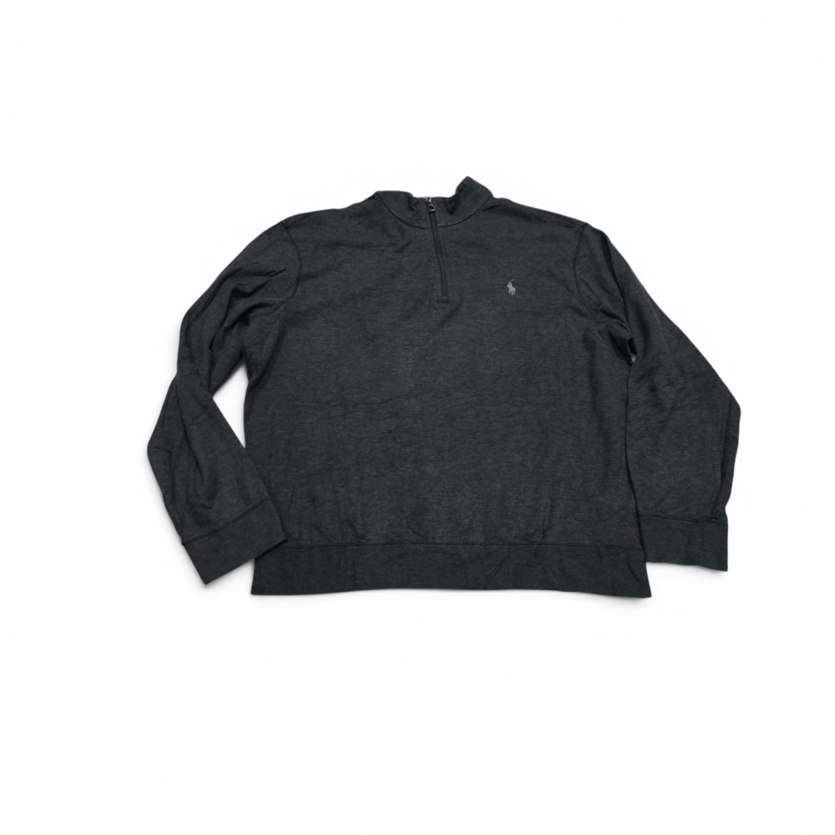 Sueter Ralph Lauren Grande L Gris Pony Gris Cierre Corto