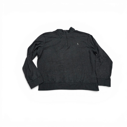 Sueter Ralph Lauren Grande L Gris Pony Gris Cierre Corto