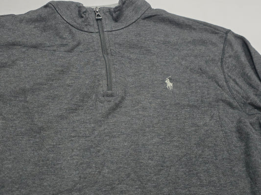 Sueter Ralph Lauren Grande L Gris Pony Gris Cierre Corto