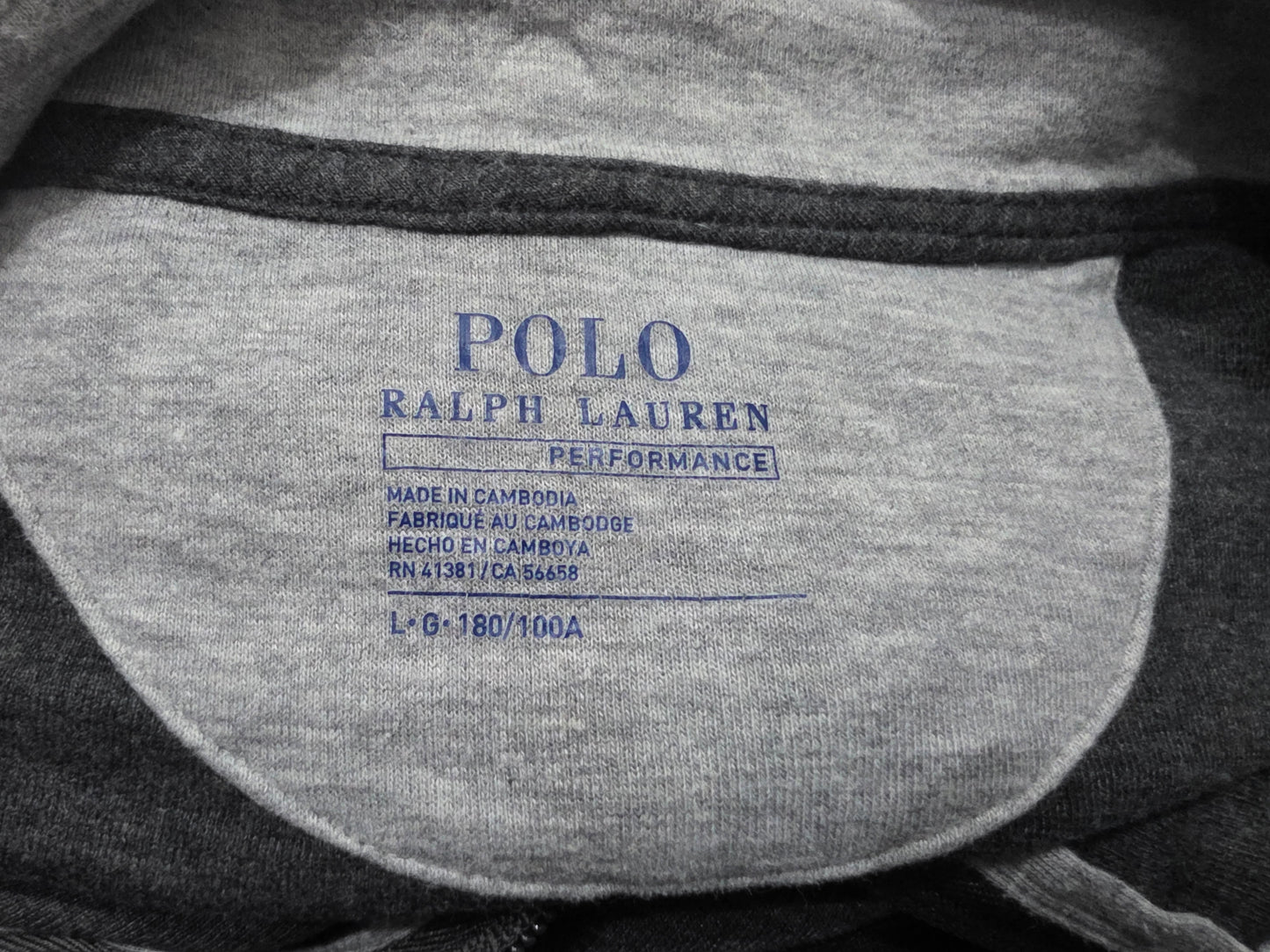 Sueter Ralph Lauren Grande L Gris Pony Gris Cierre Corto