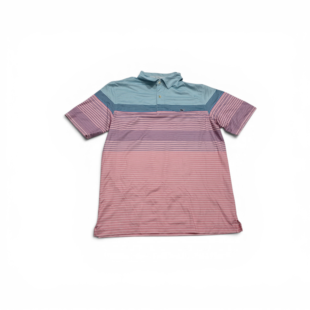 Playera Polo Vineyard Vines Mediana M Azul Y Rosa Lineas