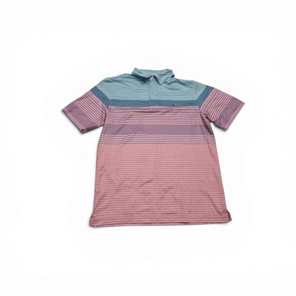 Playera Polo Vineyard Vines Mediana M Azul Y Rosa Lineas