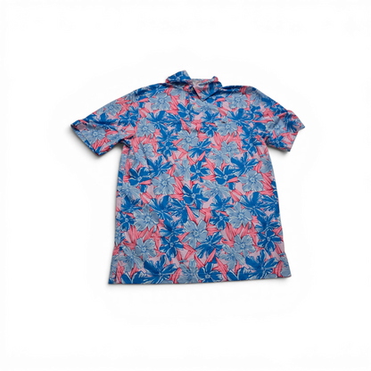 Playera Polo Vineyard Vines Chio S Azul Y Rosa Flores