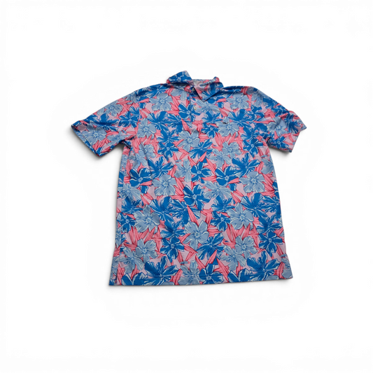 Playera Polo Vineyard Vines Chio S Azul Y Rosa Flores