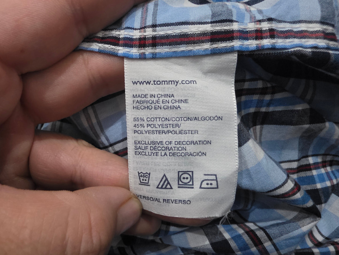 Camisa Tommy Hilfiger Adolescente 20 Cuadro Azul
