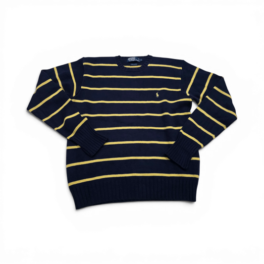 Sueter Ralph Lauren Chico S Azul Lineas Pony Amarillo (Usado)