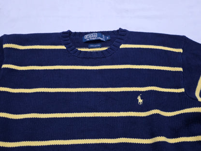 Sueter Ralph Lauren Chico S Azul Lineas Pony Amarillo (Usado)