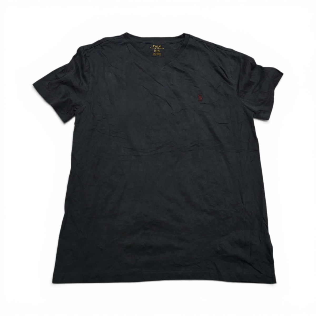 Playera Ralph Lauren Chico S Gris Deslavado Pony Vino (Usado)
