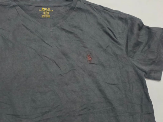 Playera Ralph Lauren Chico S Gris Deslavado Pony Vino (Usado)