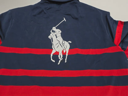 Playera Polo Ralph Lauren Mediana M Azul Rojo Pony Jumbo (Usado)