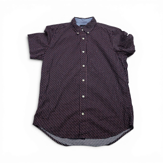 Camisa Tommy Hilfiger Mediana M Azul Y Logotipos Manga Corta (Usado)