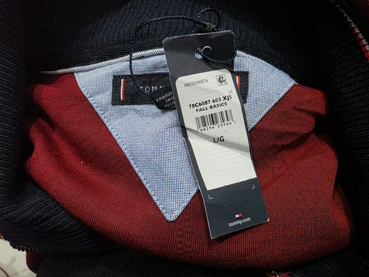 Sueter Tommy Hilfiger Grande L Vino Cierre Corto (NUEVO)