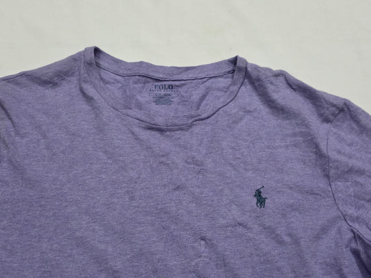Playera Ralph Lauren Grande L Custom Slimfit Lila Pony Azul (Usado)