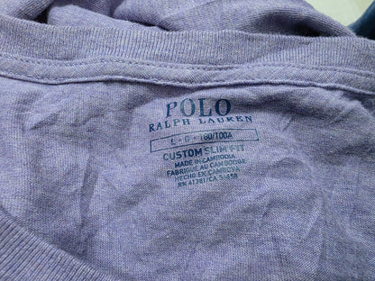 Playera Ralph Lauren Grande L Custom Slimfit Lila Pony Azul (Usado)