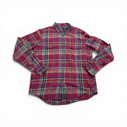 Camisa Ralph Lauren Grande L Rosa Cuadro Franela (Usado)