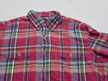 Camisa Ralph Lauren Grande L Rosa Cuadro Franela (Usado)