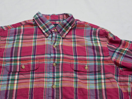 Camisa Ralph Lauren Grande L Rosa Cuadro Franela (Usado)