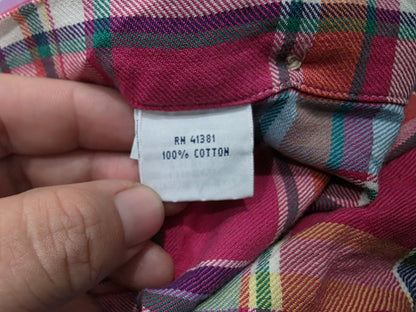 Camisa Ralph Lauren Grande L Rosa Cuadro Franela (Usado)