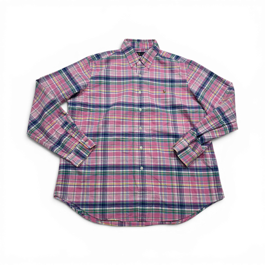 Camisa Ralph Lauren Xgrande Xl Rosa Cuadro Pony Colores (Usado)
