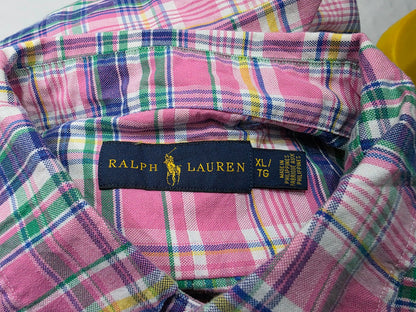 Camisa Ralph Lauren Xgrande Xl Rosa Cuadro Pony Colores (Usado)