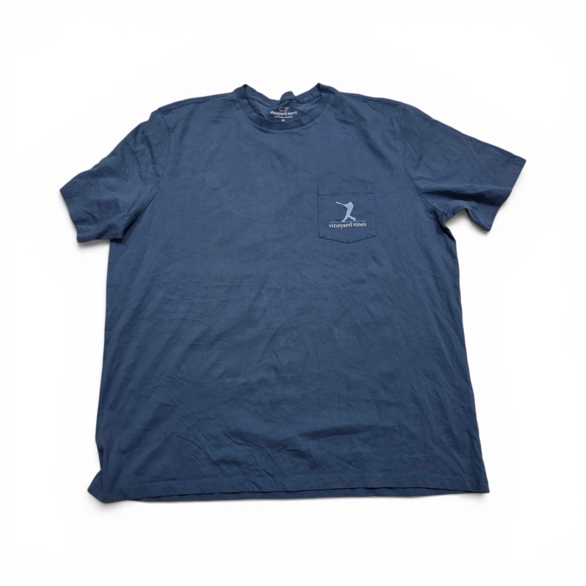 Playera Vineyard Vines Xgrande Xl Azul Deslavado Baseball (Usado)