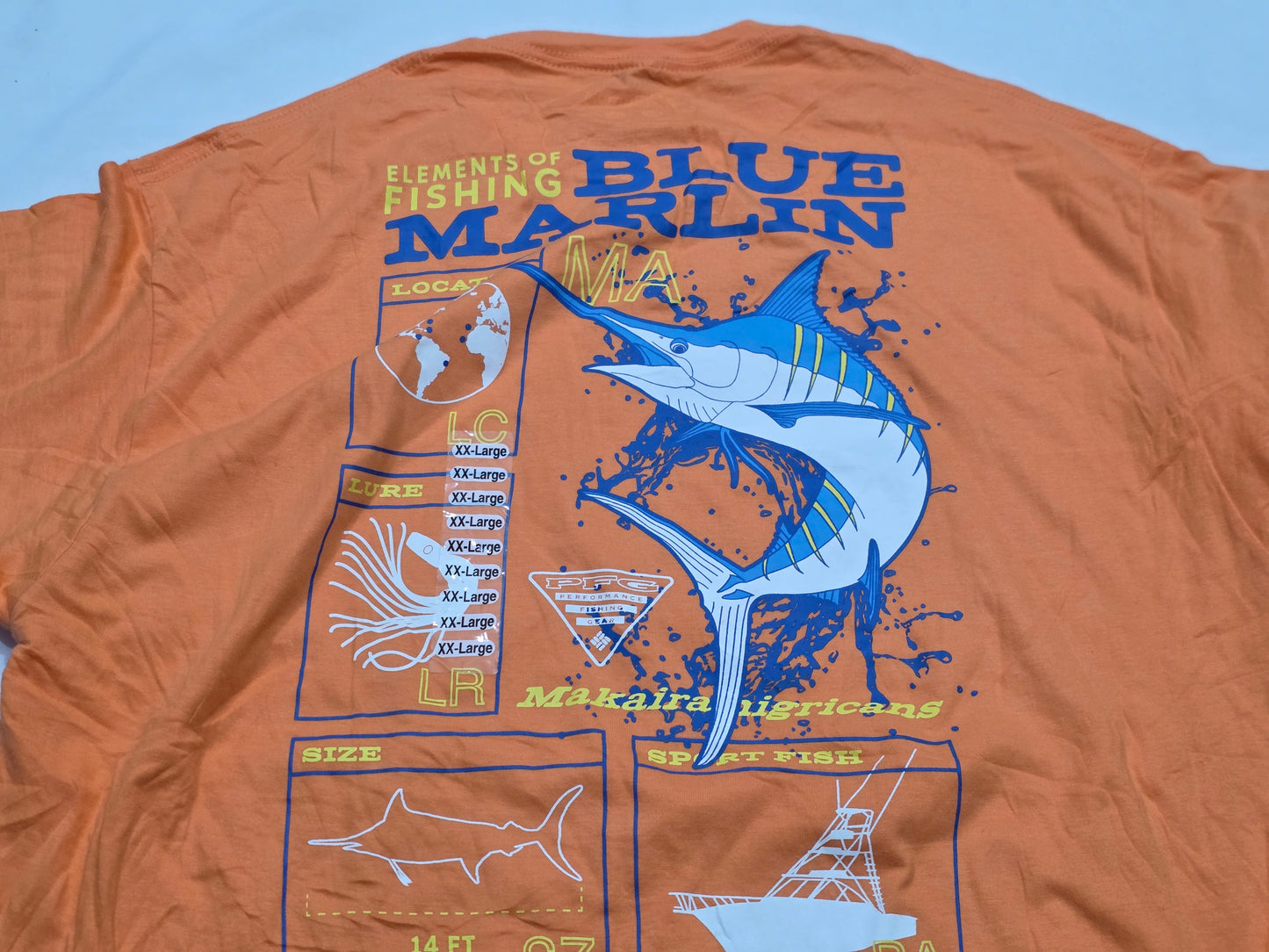 Playera Columbia 2xl Naranja Pez Espada (NUEVO)